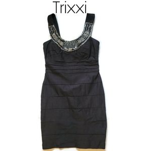 4/$25 🥂 Trixxi Black Bandage Dress with Beads